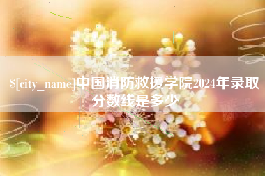 黔东中国消防救援学院2024年录取分数线是多少