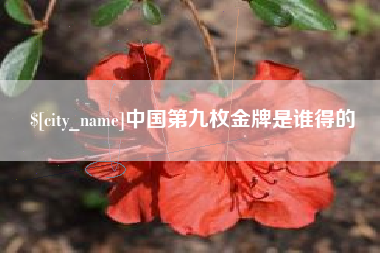 黔东中国第九枚金牌是谁得的